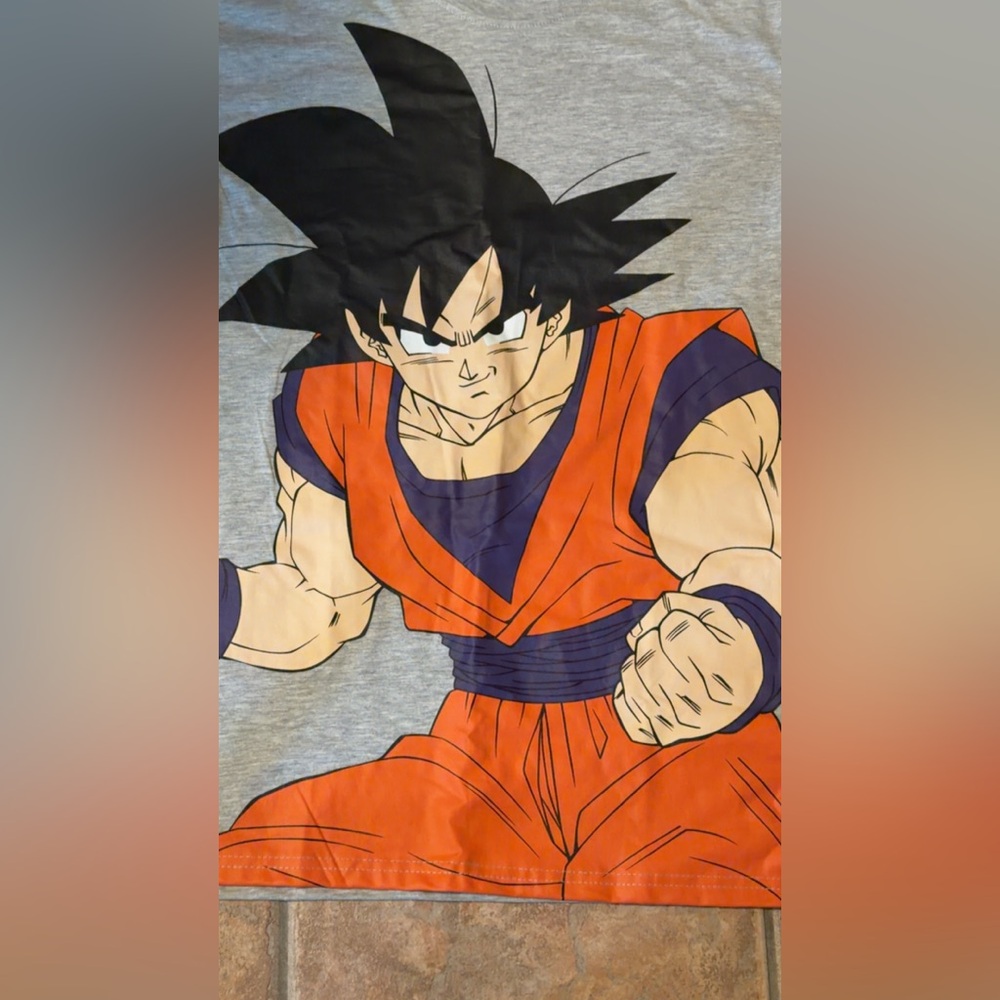 DBZ Dragon ball Z AOP Gray and Orange T-Shirt SZ Medium NWT - Picture 2 of 4